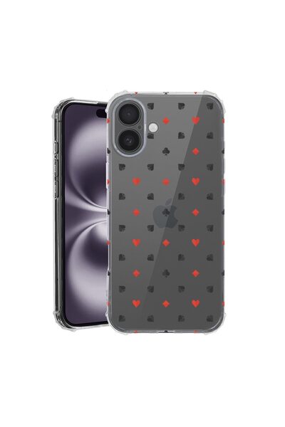 bestcase Husa pentru Apple iPhone 16, Anti Shock 1.5MM, Poker Pattern, Rezist...