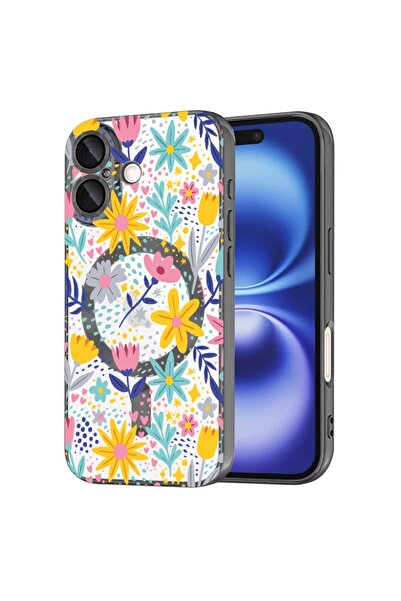 bestcase Πολυτελής Θήκη MagSafe, Συμβατή με Apple iPhone 16, Χαρούμενα Λουλού...