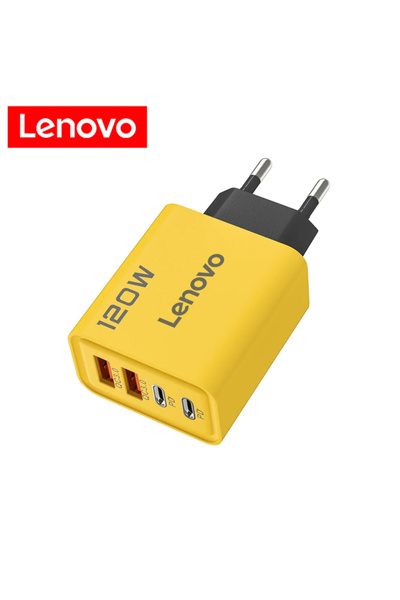 Choice1 Lenovo EU Plug Yellow Total 120W 4-Port USB Type C Fast Wall Adapter ...