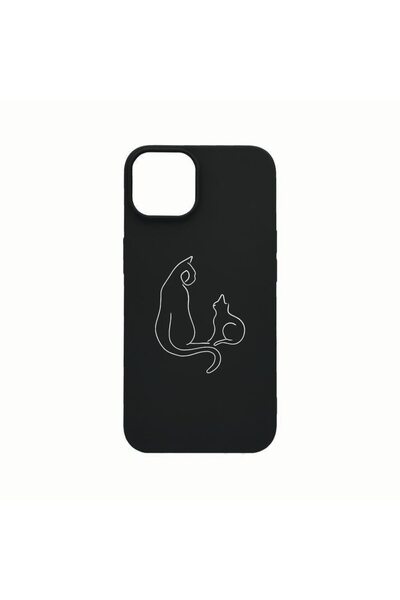 bestcase Θήκη σιλικόνης, Συμβατή με Apple iPhone 14, Αφηρημένη Γάτα, ανθεκτικ...