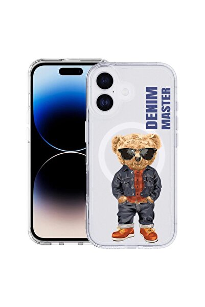 bestcase Husă pentru Apple iPhone 17 cu Design Denim Master - Ursuleț de pluș...