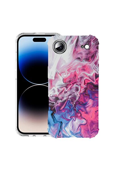 bestcase Husă pentru Apple iPhone 17 Air cu design Marble Roz și Albastru, An...