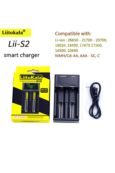 Choice liitokala Lii-S2 Liitokala Display Battery Charger S2 2-Slot LCD for A...