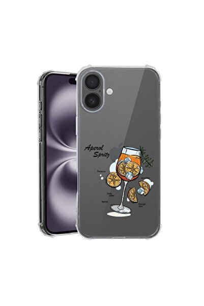 bestcase Husă pentru Apple iPhone 16, Antișoc 1.5MM, Aperol Spritz, Protecție...