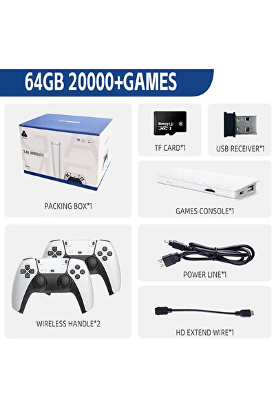 Choice حزمة ألعاب فيديو M15 بسعة 64 جيجابايت تحتوي على 2000 لعبة، وحدة تحكم ل...