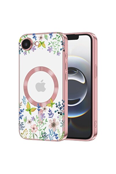 bestcase Husa Luxury MagSafe, Compatibilă cu Apple iPhone 16e, Fluturi și Flo...