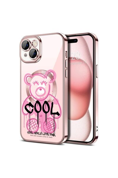 bestcase Husa Luxury MagSafe, Compatibilă cu Apple iPhone 14, Ursuleț de pluș...