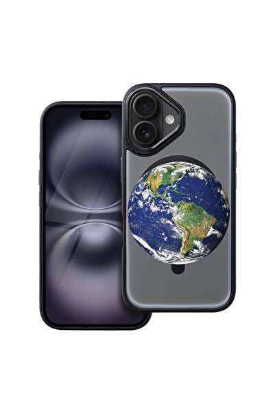 bestcase Husa Compatibila cu Apple iPhone 16 cu Design Earth, Shockproof Shie...
