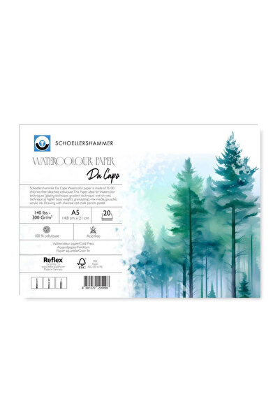 Schoellershammer Da Capo Watercolour Pad Sulu Boya Bloğu A5 300gr 20 Yaprak