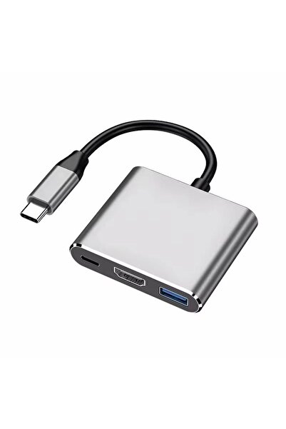 Choice Grey 3 In 1 USB Hub Type C To HDMI Compatible Splitter USB 3 0 Docking...