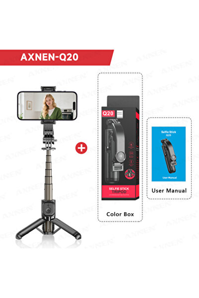 Choice1 عصا سيلفي Q20 بدون إضاءة مع حامل ثلاثي القوائم 360 درجة °   حامل يدوي...