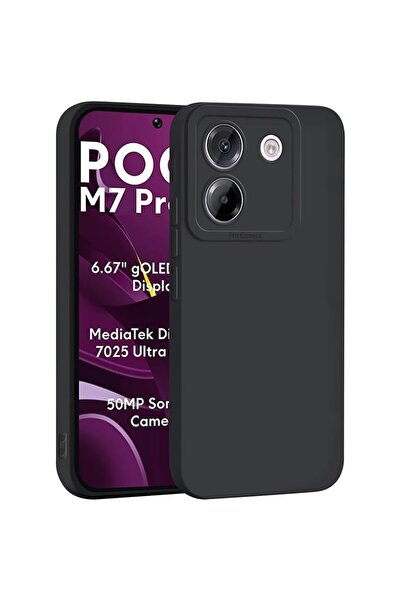 bestcase Θήκη για Poco M7 Pro 5G, εξαιρετικά λεπτή σιλικόνης, Μαύρο ματ