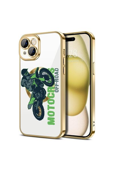 bestcase Husa Luxury MagSafe, Compatibila Apple iPhone 15, Design Motocross, ...