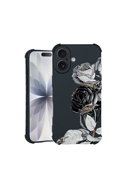 bestcase Husa TPU Pro Shock Compatibila cu Apple iPhone 16, cu Design Black R...