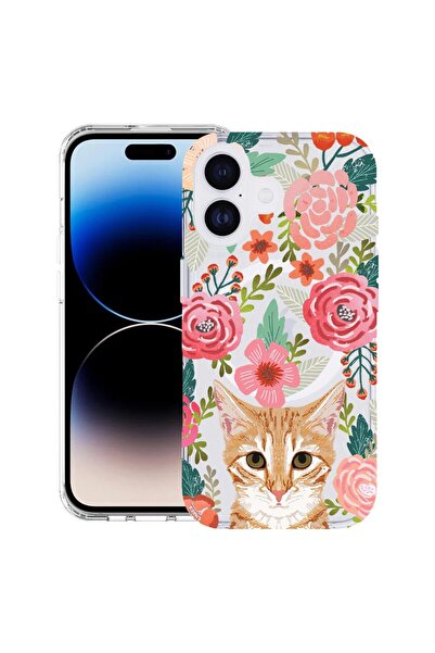 bestcase Θήκη για Apple iPhone 17 με Σχέδιο Γάτα και Λουλούδια, Αντικραδασμικ...