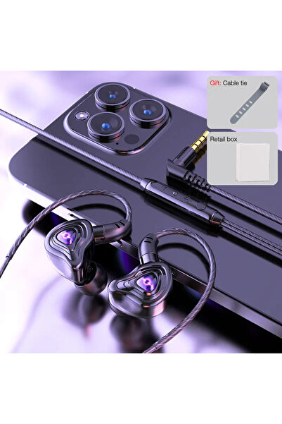 Choice1 black EARDECO 3.5mm Wired Earphone HiFi Sound Quality Wired Headphone...