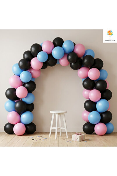 baloss fer Black Pink Blue Balloon Set 11 Inch Birthday Party Decoration