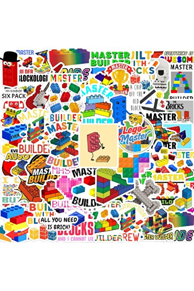 Choice 56Pcs 56Pcs Color Building Block Stickers, Block Graffiti Stickers, Ch...