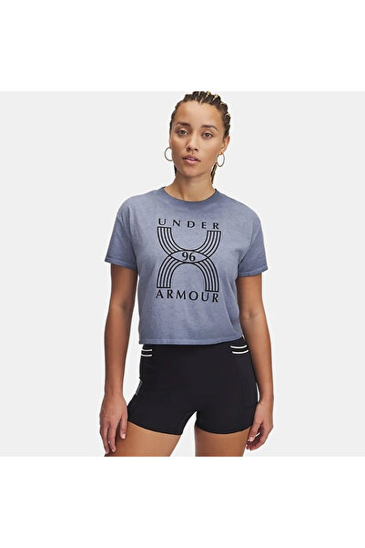 Under Armour Run 96 Graphic Kadın Mavi T-Shirt