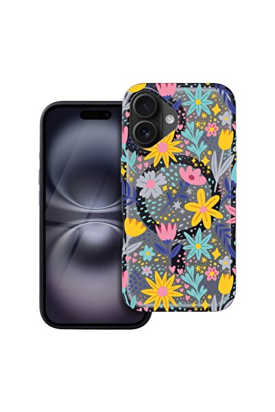bestcase Husa Compatibila cu Apple iPhone 16 cu Design Little Flowers, Shockp...
