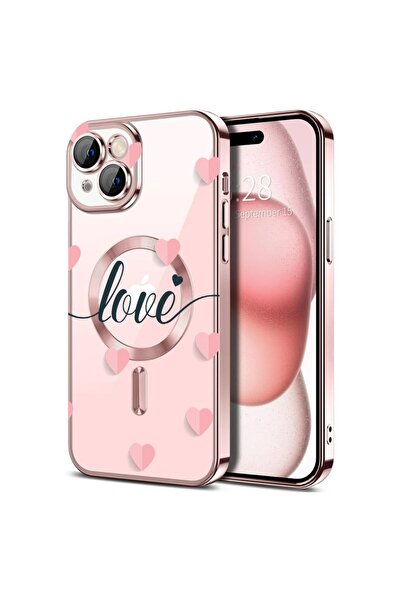 bestcase Husa Luxury MagSafe, Compatibilă cu Apple iPhone 14, Inimi zburătoar...