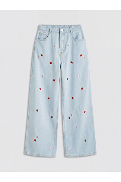 LC Waikiki Colecția Shining Store: Pantaloni din denim pentru fete, cu picior...
