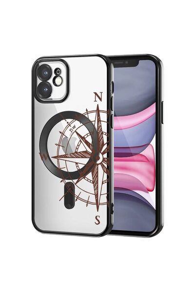 bestcase Πολυτελής Θήκη MagSafe, Συμβατή με Apple iPhone 12, Σχέδιο Πυξίδας  ...