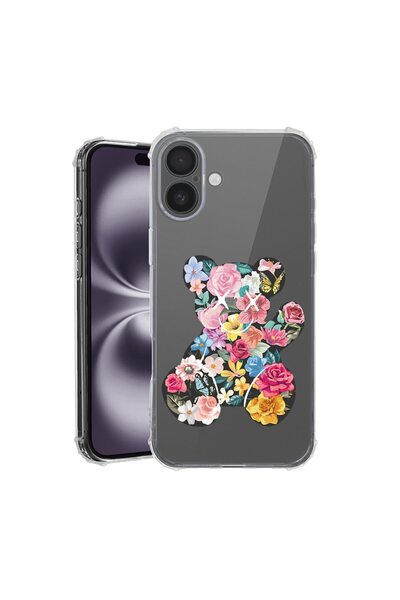 bestcase Husă pentru Apple iPhone 17 cu design Ursuleț de pluș și Flori Color...