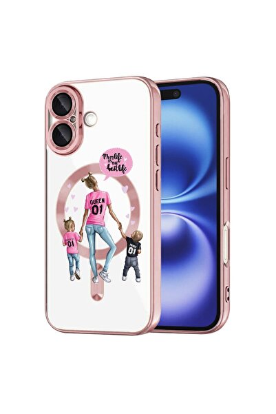 bestcase Husa Luxury MagSafe, Συμβατό με Apple iPhone 16, Θέμα Μαμά Ζωή, Αγόρ...