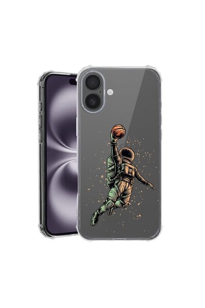 bestcase Θήκη για Apple iPhone 16, Αντικραδασμική 1.5MM, Αστροναύτης Μπάσκετ,...