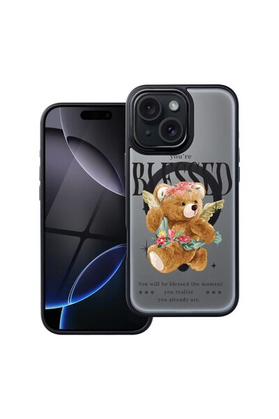 bestcase Husa Compatibila cu Apple iPhone 15 cu Design Teddy Bear Blessed, Sh...