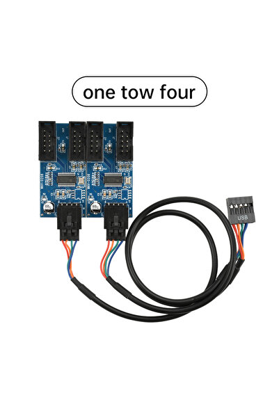 Choice1 30CM 1 TO 4 COOLCIRC 9Pin USB Splitter Motherboard USB Female Interfa...