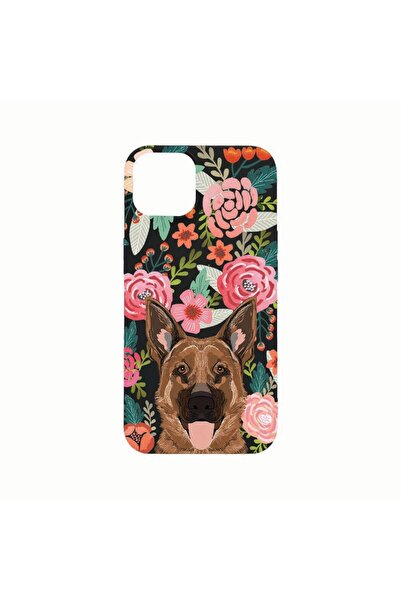 bestcase Θήκη σιλικόνης, Συμβατή με Apple iPhone 14, Σχέδιο σκύλος και λουλού...
