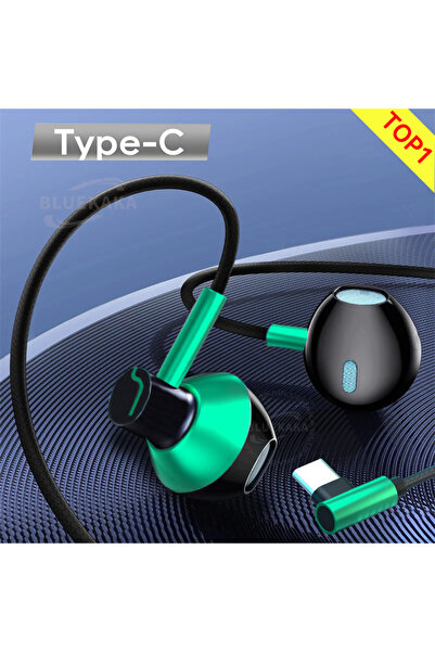 Choice5 15D Type-C Green 15D Stereo Bass Headphones Wired Earphones In-Ear 3....