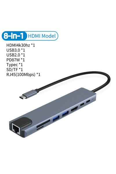 Choice1 محطة إرساء USB C متعددة المنافذ 8 في 1 بـ 5/8 منافذ، محول من النوع C ...