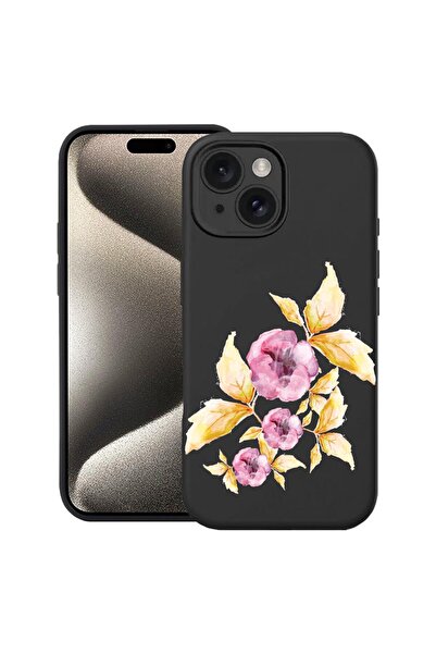 bestcase Husa Premium Silicon pentru Apple iPhone 15 Plus, Flori Pastelate, 1...