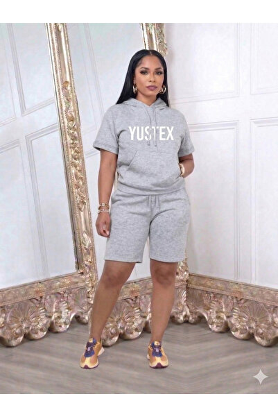 CAONNES Γυναικείο γκρι σορτς - Ψηλόμεσο, δεν διαγράφει τη μέση, με κορδόνια κ...