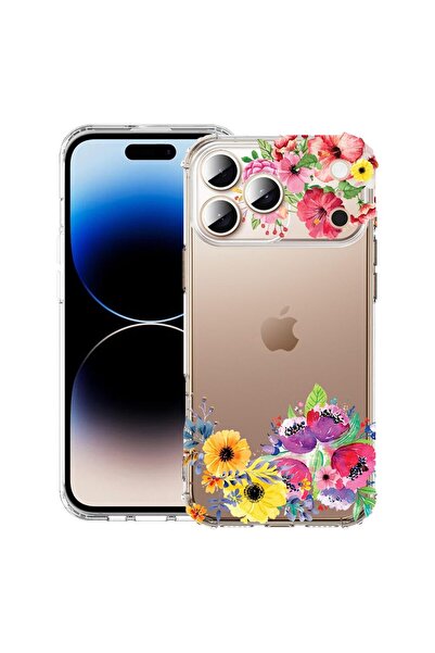 bestcase Husă pentru Apple iPhone 17 Pro cu design floral, antișoc, cu colțur...
