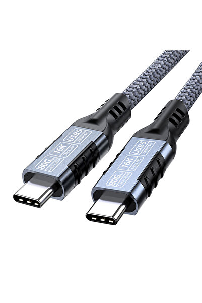 choice2 كابل USB 5/4 ثاندر بولت أزرق بطول 2 متر، 80 جيجابت في الثانية، 240 وا...