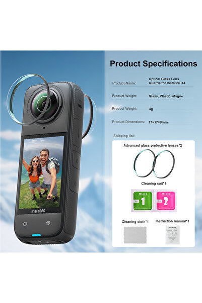 Choice1 for insta360 X4 X4 Premium Lens Guard for Insta360 X5 X4 X3 High Tran...