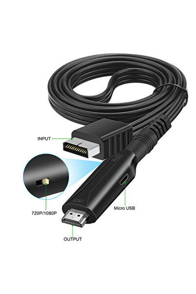 Choice كابل متوافق مع HDMI لتحويل ألعاب بلايستيشن PS1 وPS2 إلى HDTV بدقة 720P...