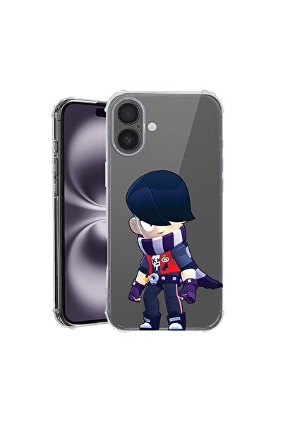 bestcase Калъф за Apple iPhone 16, Удароустойчив 1.5ММ, Brawl Stars Edgar, За...