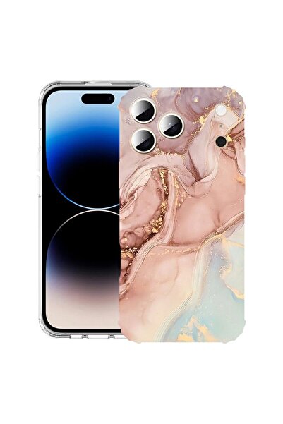 bestcase Husă pentru Apple iPhone 17 Pro cu Design Rose Marble, Antișoc, Colț...