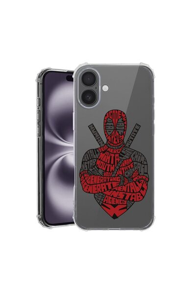 bestcase Husa pentru Apple iPhone 16, Anti Shock 1.5MM, Calligraphy Dead Red,...