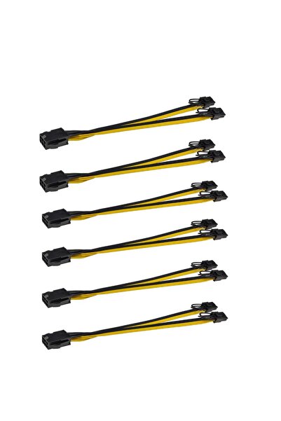 Choice حوالي 20 سم، 6 قطع، محول UL1007 18AWG PCI-E 6pin أنثى إلى ثنائي 8pin (...