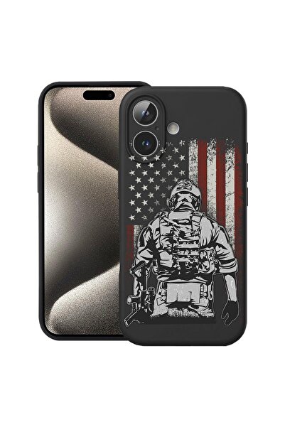 bestcase Husă pentru Apple iPhone 17 cu Design Soldat American, Silicon Premi...