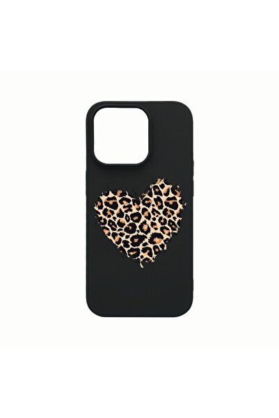 bestcase Θήκη σιλικόνης, Συμβατή με Apple iPhone 14 Pro, Καρδιά Λεοπάρ, ανθεκ...