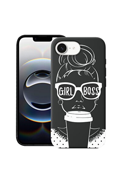 bestcase Калъф за Apple iPhone 16e, Премиум тънък силиконов 1.2ММ, Girl Boss,...