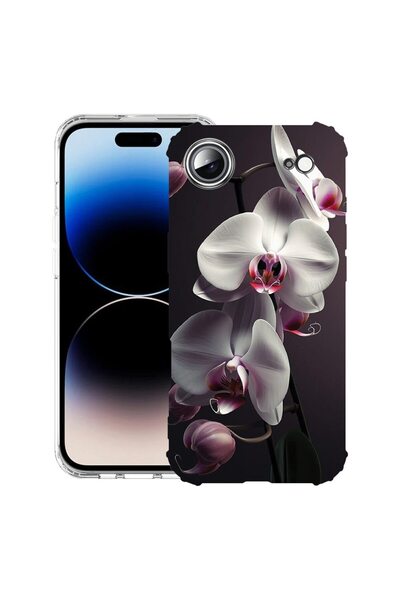 bestcase Husă pentru Apple iPhone 17 Air cu Design White Orchid, Antișoc, Col...