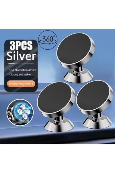 Choice5 3PCS Silver Magnetic Car Phone Holder Mobile Cell Phone Holder Stand ...